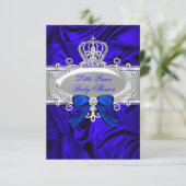 Little Prince Royal Blue Baby Shower Invite (Standing Front)