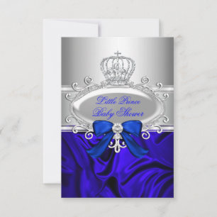 Little Prince Royal Blue Baby Shower Invite