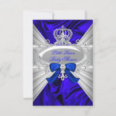 Little Prince Royal Blue Boy Baby Shower Invite (Front)