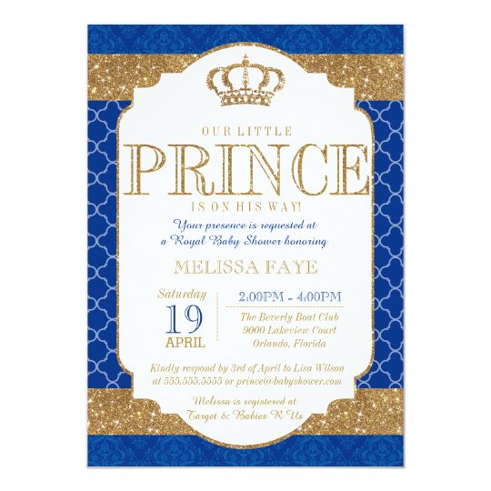 Little Prince Royal Blue Gold Baby Shower Invitation Zazzle Com Little Prince Royal Blue Gold Baby Shower Invitation Zazzle Com