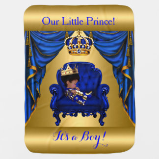 Little Prince Royal Blue Gold Blanket 2