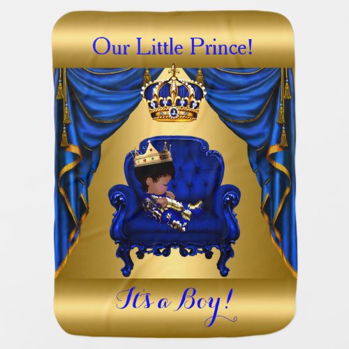 Little Prince Royal Blue Gold Blanket 2