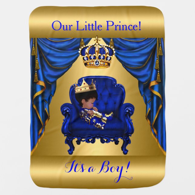 Little Prince Royal Blue Gold Blanket 2 (Front)