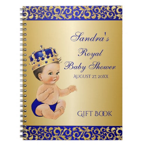 Little Prince Royal Blue Gold Gift Guest Notebook