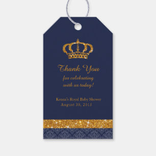 Little Prince Royal Navy Blue and Gold Favor Tag