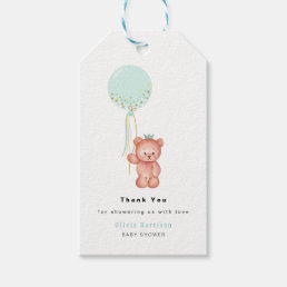 Little Prince Teddy Bear Baby Shower Thank You Gift Tags