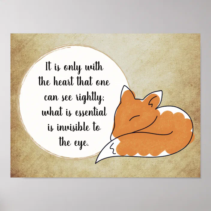 The Little Prince Fox Quotes Little Prince Zitat Poster | Zazzle.com