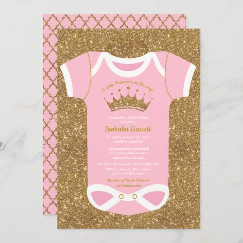 Little Princess Baby Bodysuit Shower Invitation