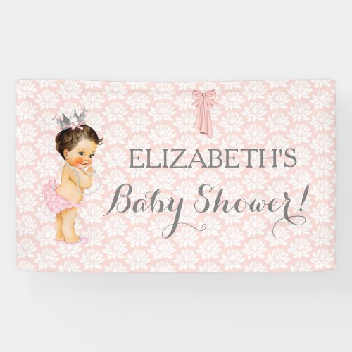 Little Princess Baby Girl Blush Pink  Silver Banner