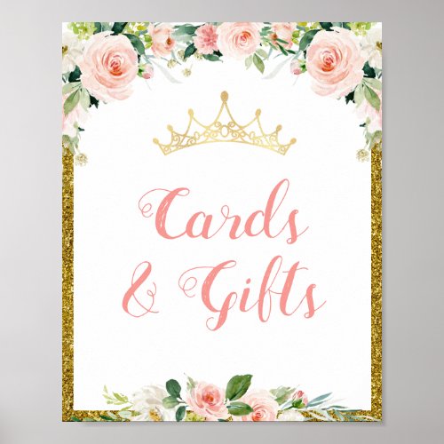 little princess baby shower cards and gifts sign