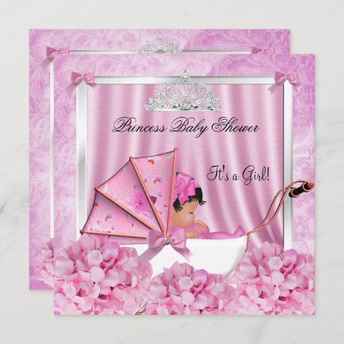 Little Princess Baby Shower Girl African American Invitation