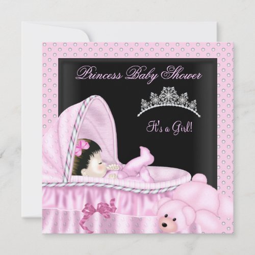 Little Princess Baby Shower Girl Bassinette Custom Invite