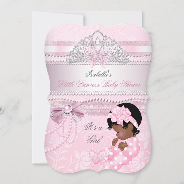 Little Princess Baby Shower Girl Butterfly AA Invitation (Front)