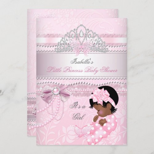 Little Princess Baby Shower Girl Butterfly AA Invitation