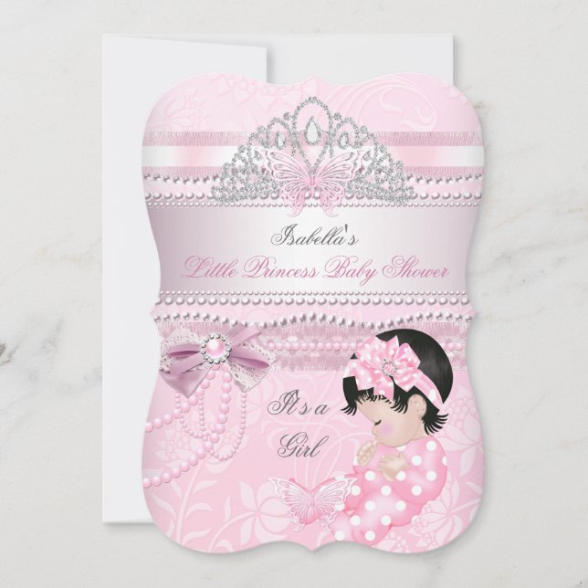 Little Princess Baby Shower Girl Butterfly CC Invitation (Front)