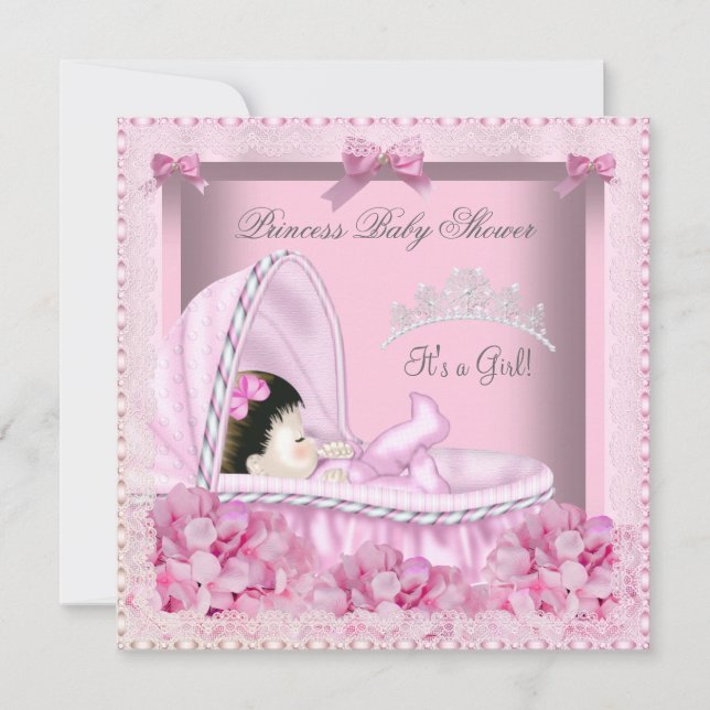 Little Princess Baby Shower Girl Lace 2 Invitation (Front)