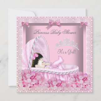Little Princess Baby Shower Girl Lace 2 Invitation