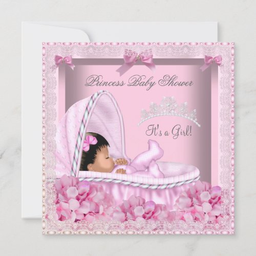 Little Princess Baby Shower Girl Lace AM Invitation