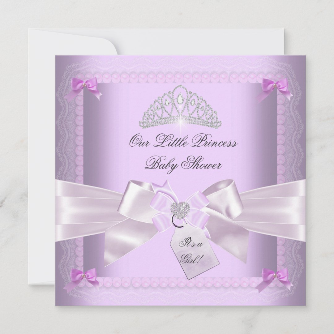 Little Princess Baby Shower Girl Lavender Invitation Zazzle