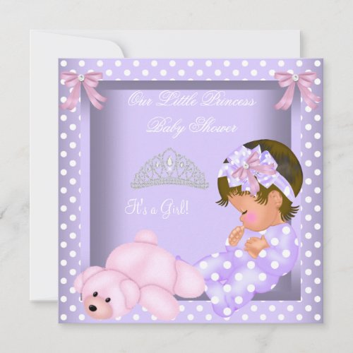 Little Princess Baby Shower Girl Lavender Pink Invitation