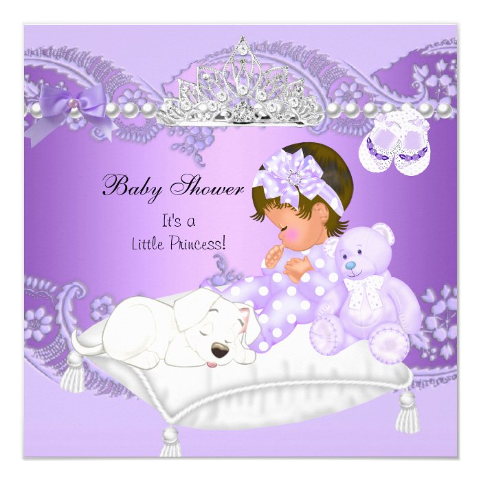 Little Princess Baby Shower Girl Lavender Purple 2 Card Zazzle
