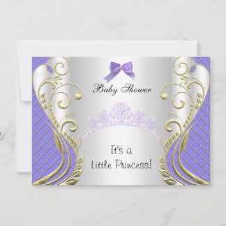Little Princess Baby Shower Girl Lavender Purple 2 Invitation
