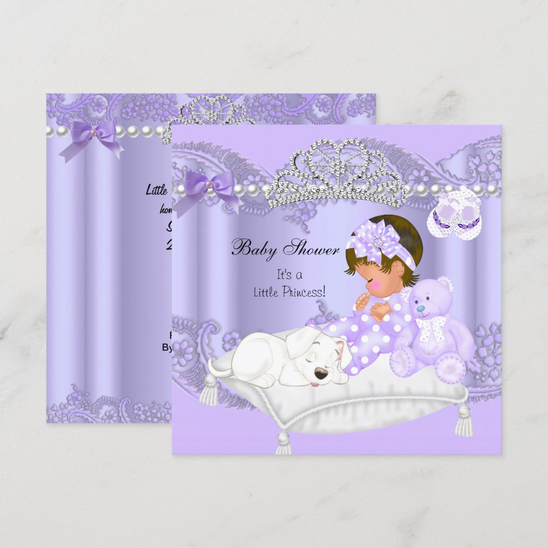 Little Princess Baby Shower Girl Lavender Purple Invitation Zazzle