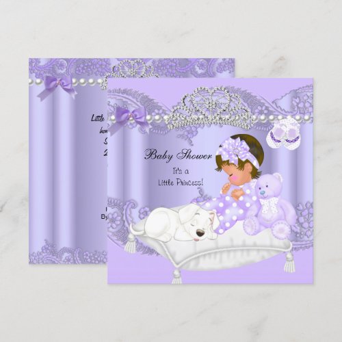 Little Princess Baby Shower Girl Lavender Purple Personalized Invitations