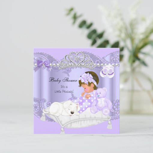 Little Princess Baby Shower Girl Lavender Purple Invitation | Zazzle