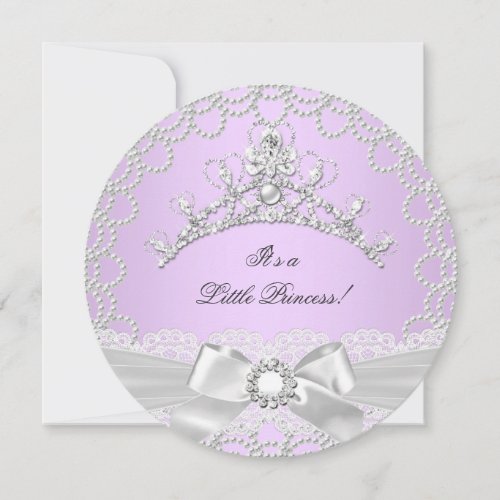 Little Princess Baby Shower Girl Lilac Pearl Invitation