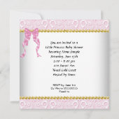 Little Princess Baby Shower Girl Pink Carriage 2 Invitation (Back)