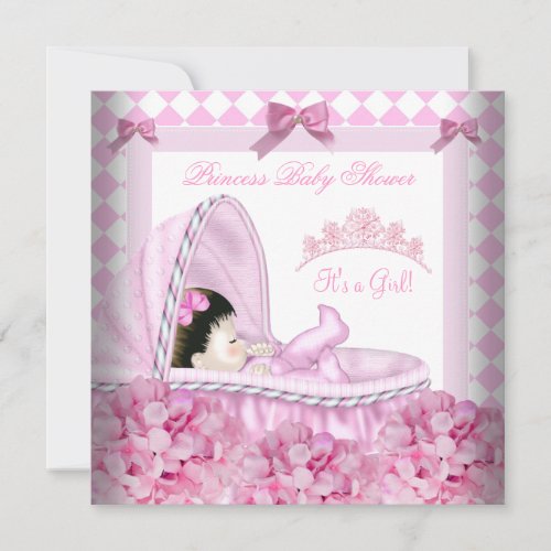 Little Princess Baby Shower Girl Pink Floral Invitation