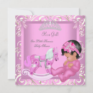 Little Princess Baby Shower Girl Rocking Horse Invitation