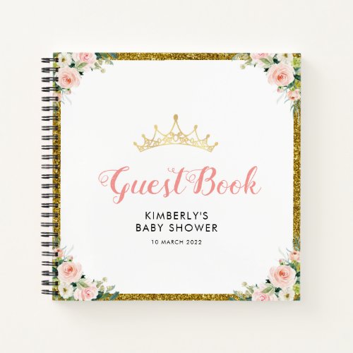 little princess baby shower guestbook notebook