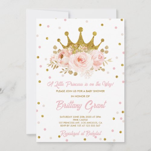  Little Princess Baby Shower Invitation