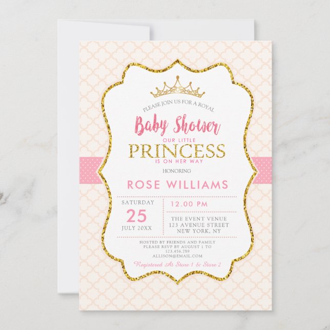 little princess baby shower invitation (Front)