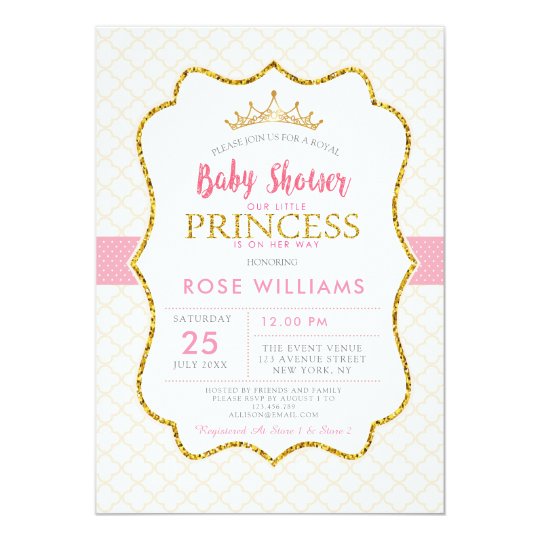 little princess baby shower invitation