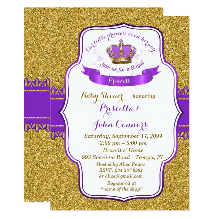 zazzle princess baby shower invitations