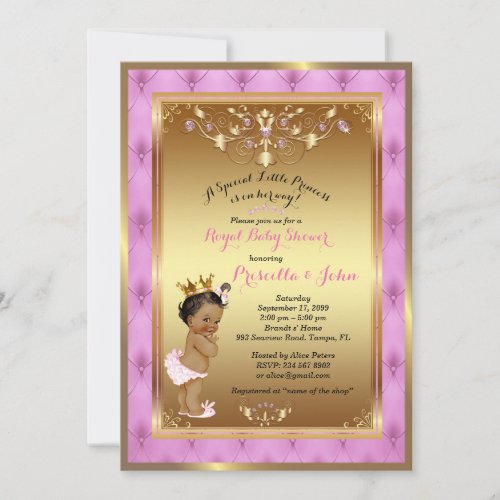 Little Princess Baby Shower Invitation Pink gold Invitation