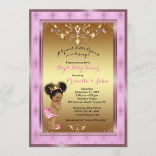 Little Princess Baby Shower Invitation, Pink, gold Invitation