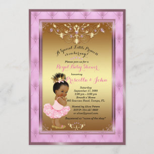 Little Princess Baby Shower Invitation, Pink, gold Invitation