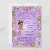 Little Princess Baby Shower Invitation,purple gold Invitation (Front)
