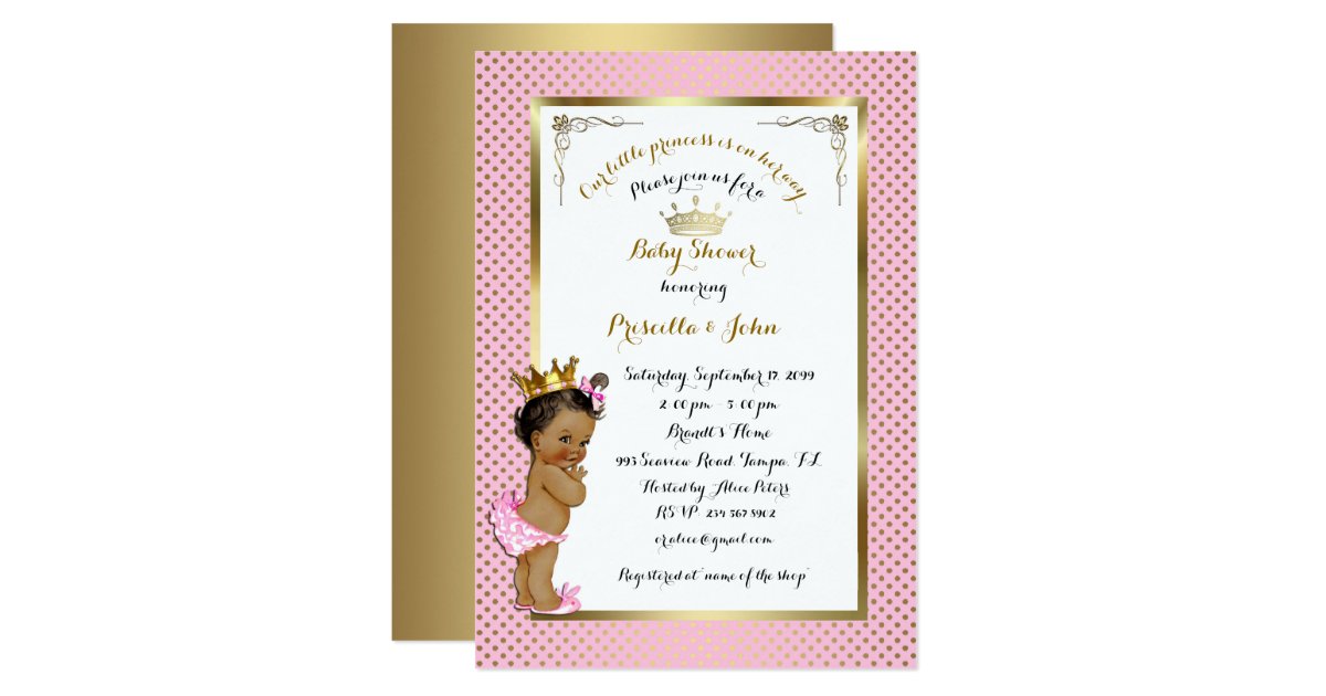 Little Princess Baby Shower Invitation Trendy Chic Invitation Zazzle Com