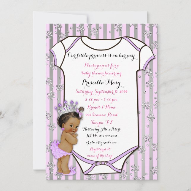 Little Princess Baby Shower Invitation,trendy,chic Invitation (Front)