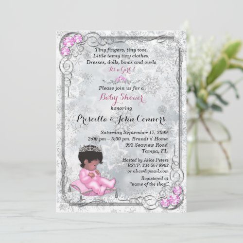 Little Princess Baby Shower Invitation Winter  Invitation