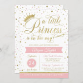 Little Princess Baby Shower Invite, Faux Glitter Invitation (Front/Back)