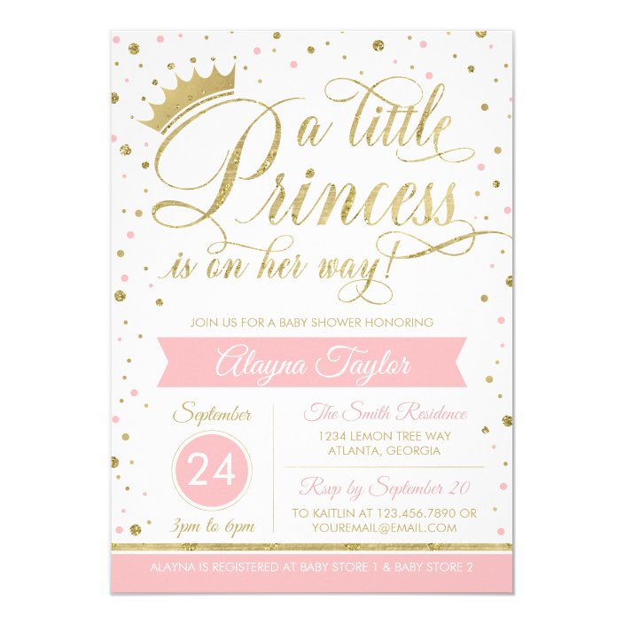 zazzle princess baby shower invitations