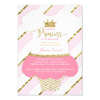 Little Princess Baby Shower Invite, Faux Glitter Invitation