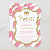 Little Princess Baby Shower Invite, Faux Glitter Invitation (Front/Back)