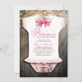 Little Princess Baby Shower | Rustic | Rose Gold Invitation (Front)